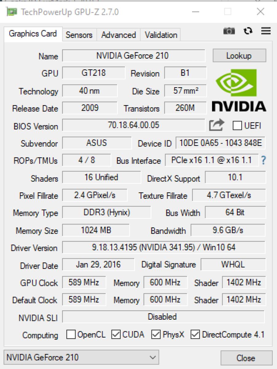 236-010-001 GeForce 200-Series NVIDIA GeForce 210 #6