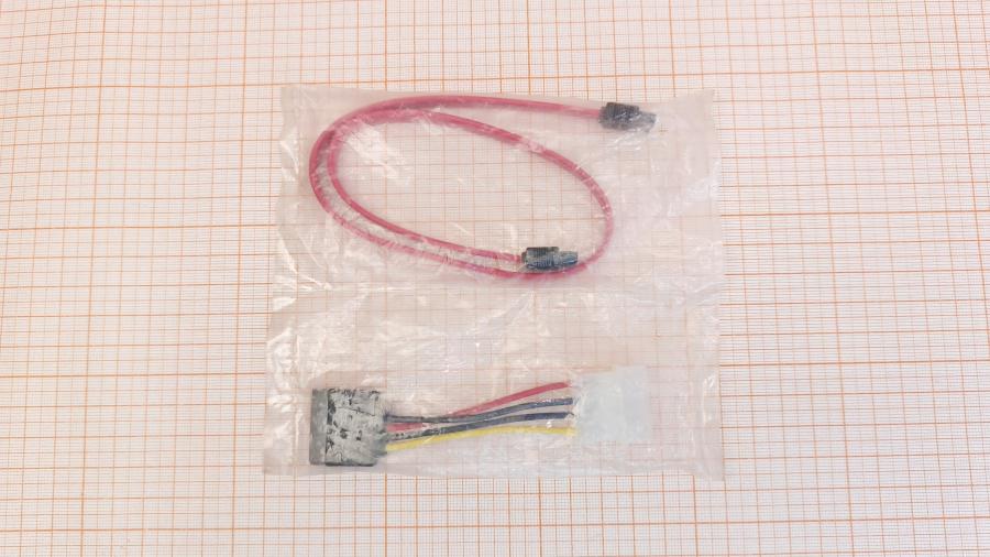 001-869-001 Кабель SATA  0.4m SATA 7pin - SATA 7pin красный / 0.1m Molex 4Pin (M) - SATA 15Pin (F) #1