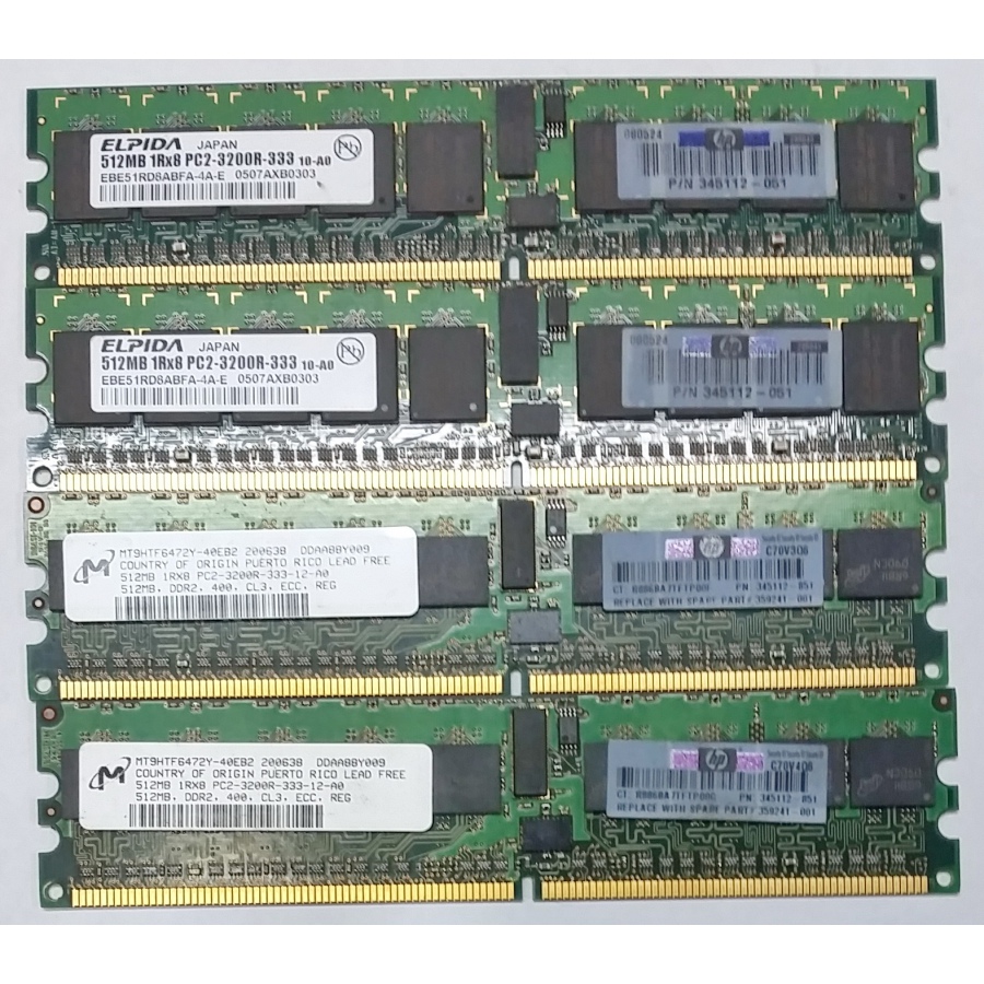 046-048-001 DDR2 DIMM ECC  512Mb PC2-3200R-333 #3