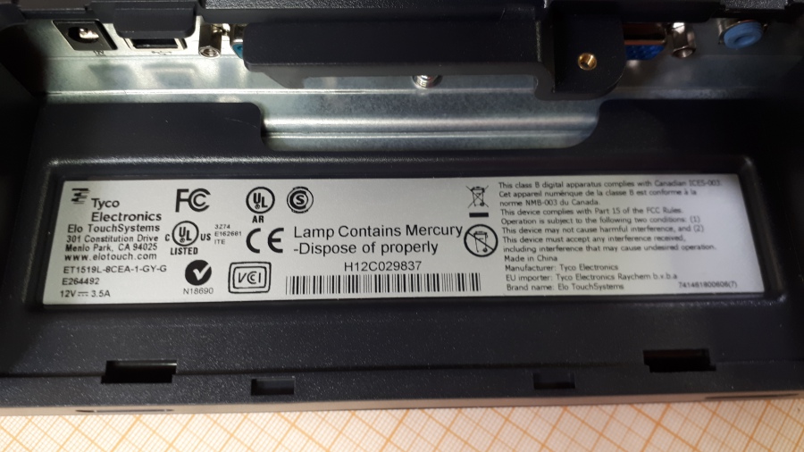 121-061-008 Монитор POS ELO TOUCHSYSTEMS ET1519L #7