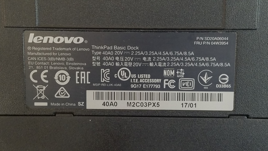 149-160-001 Репликатор портов LENOVO ThinkPad Basic Dock Type 40A0 #6