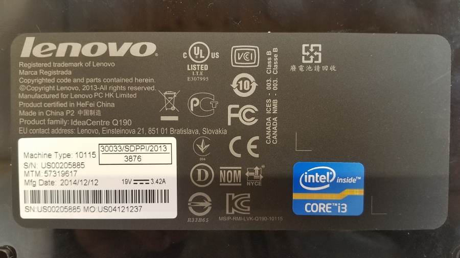174-136-003 Неттоп LENOVO IdeaCentre Q190 #7