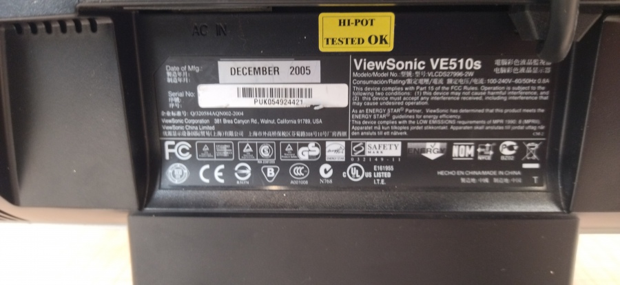 165-070-001 Монитор ЖК VIEWSONIC VE510s #5