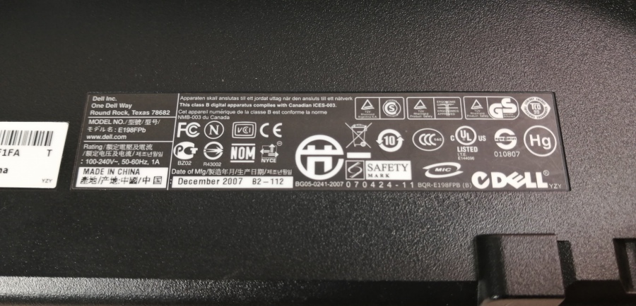 152-019-001 Монитор ЖК DELL E198FP #9