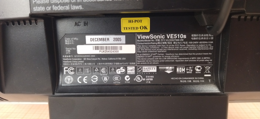 165-070-002 Монитор ЖК VIEWSONIC VE510s #5