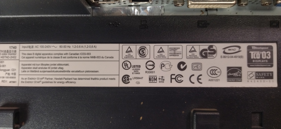 109-022-002 Монитор ЖК HP L1740 #9