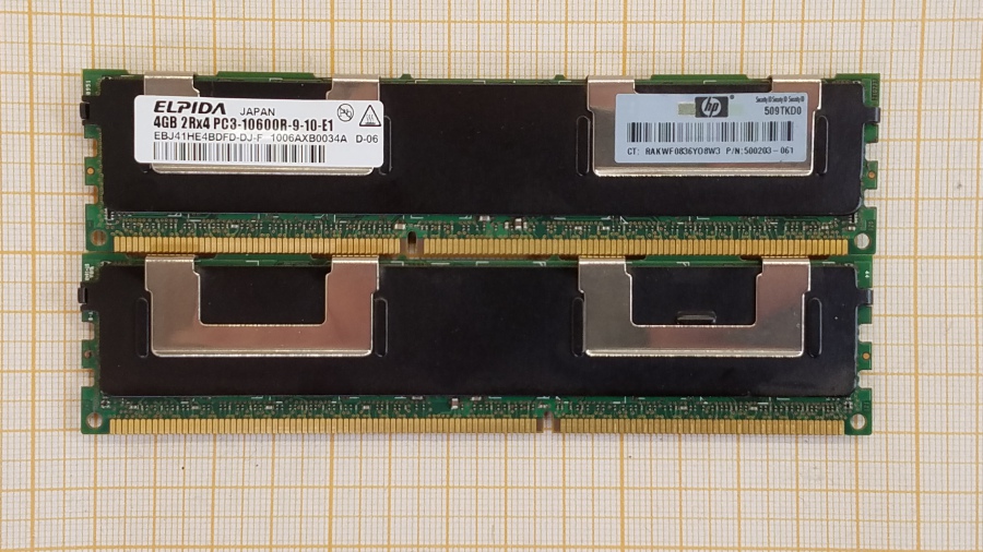 173-102-001 DDR3 RDIMM ECC REG HP PN: 500203-061 #1