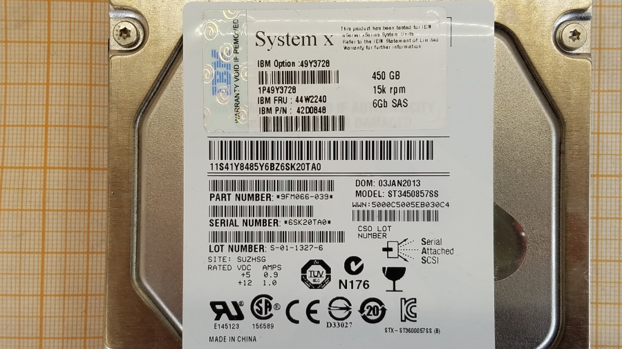 165-099-001 HDD 3.5" SATA IBM 44W2240 #3