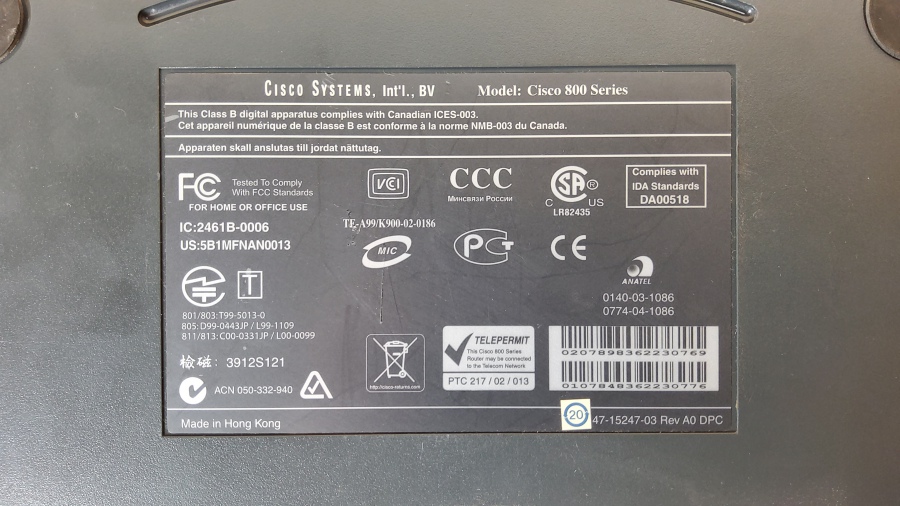 043-013-001 Маршрутизатор CISCO 805 #5