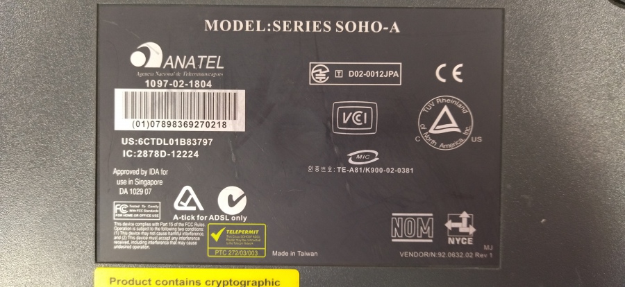 043-011-001 Маршрутизатор CISCO SOHO 91 #6