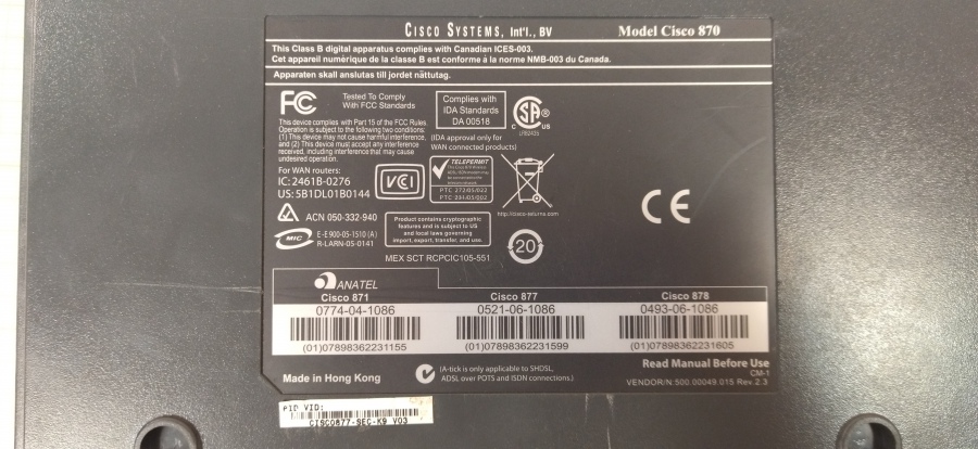 043-017-001 Маршрутизатор CISCO 877 #6