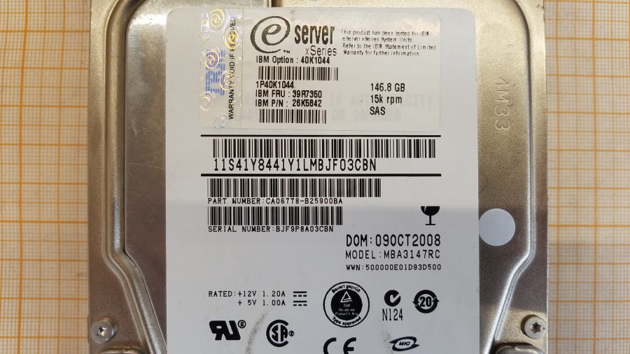 165-105-001 HDD 3.5" SAS IBM 39R7350 #3