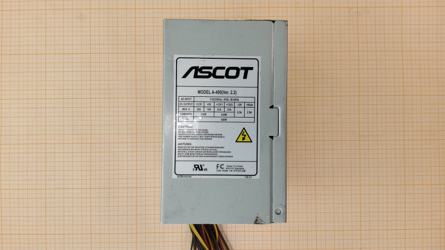 165-108-001 БП ATX v2.2 ASCOT A-400 #5