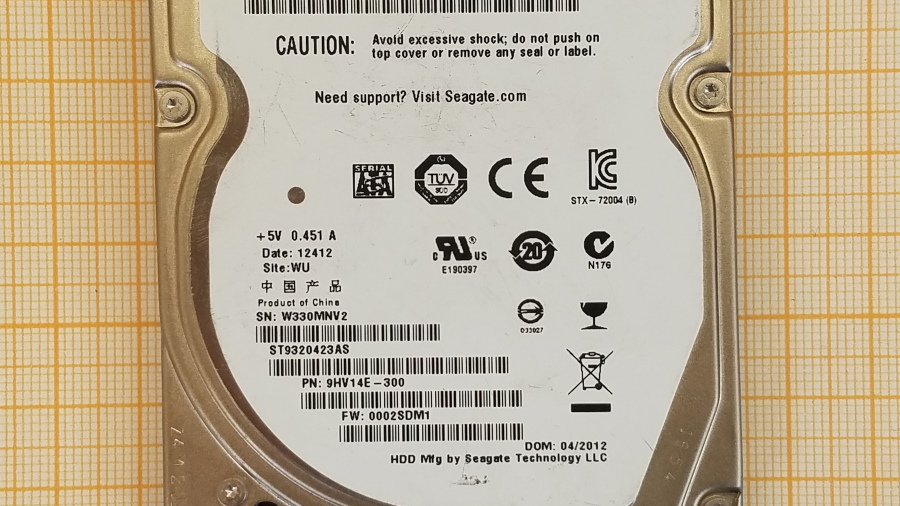 173-112-001 HDD 2.5" SATA SEAGATE ST9320423AS #3