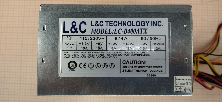 165-147-001 БП ATX v2.0  L&C LC-B400ATX #4