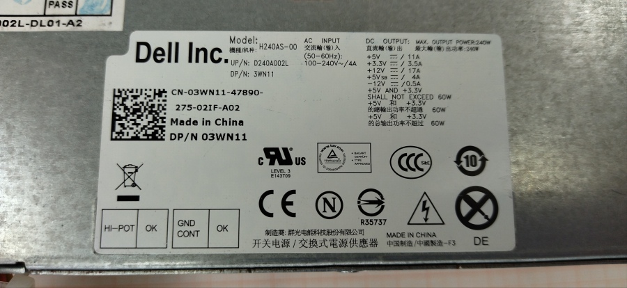 173-117-001 БП LFX DELL H240AS-00 #5