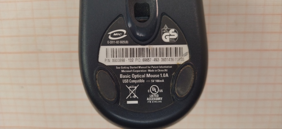 128-029-001 Мышь проводная MICROSOFT Basic Optical ver.1.0a #4