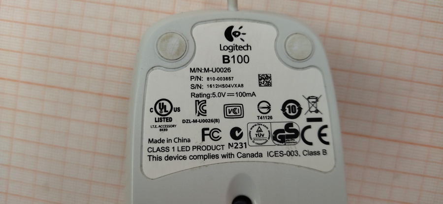 124-044-002 Мышь проводная Logitech B100 #4
