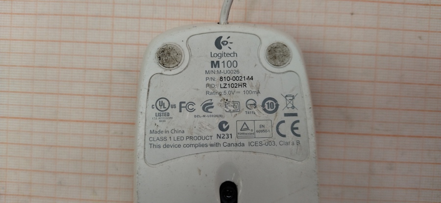 124-051-001 Мышь проводная Logitech M100 #4