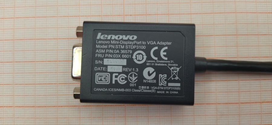 124-011-001 Mini DisplayPort - VGA LENOVO STDP3100 #3
