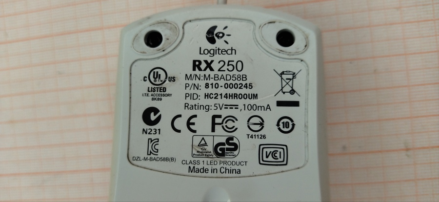 173-120-002 Мышь проводная Logitech RX250 #4