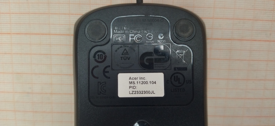 088-209-001 Мышь проводная ACER M-S0004-O #4