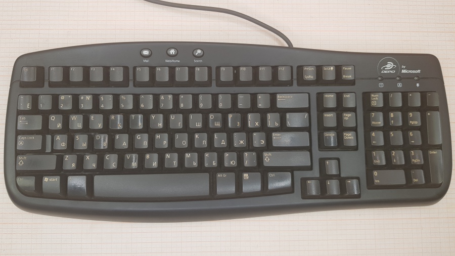 165-190-001 Клавиатура проводная MICROSOFT Basic Keyboard 1.0A #1