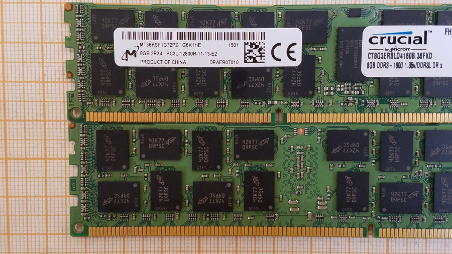 189-032-001 DDR3 RDIMM ECC REG Crucial CT8G3ERSLD4160B.36FKD #2