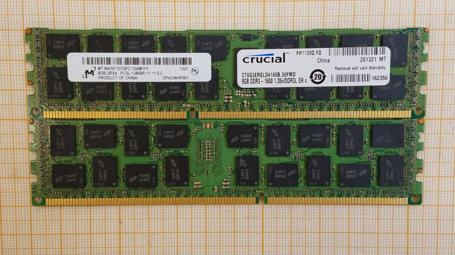 189-033-001 DDR3 RDIMM ECC REG Crucial CT8G3ERSLD4160B.36FMD #1