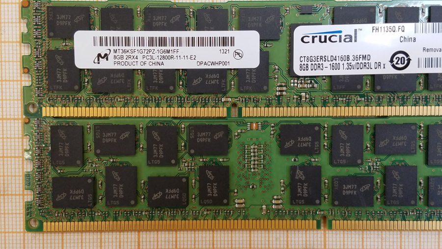 189-033-001 DDR3 RDIMM ECC REG Crucial CT8G3ERSLD4160B.36FMD #2