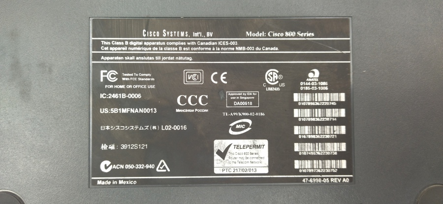 043-016-001 Маршрутизатор CISCO 827 #5