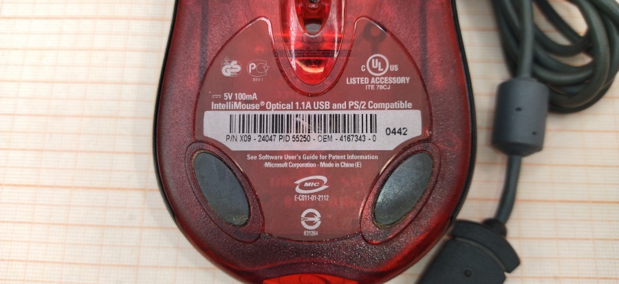 165-244-001 Мышь проводная MICROSOFT Basic Optical ver.1.1A #4