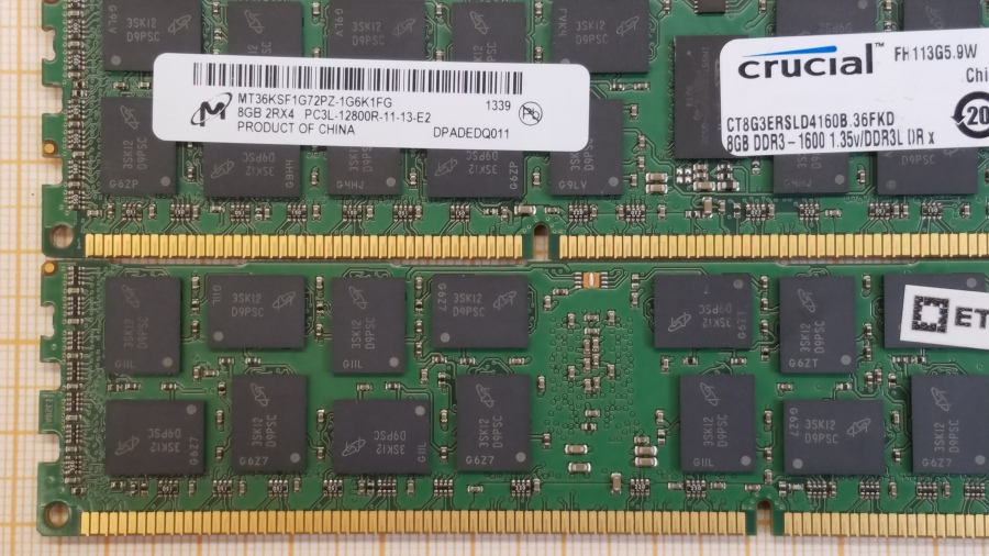 189-078-001 DDR3 RDIMM ECC REG Crucial CT8G3ERSLD4160B.36FKD #2