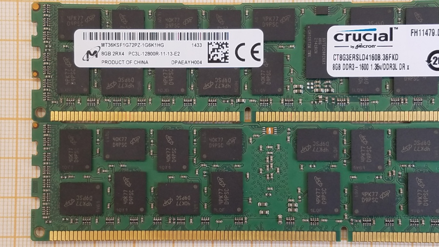 189-082-001 DDR3 RDIMM ECC REG Crucial CT8G3ERSLD4160B.36FKD #2