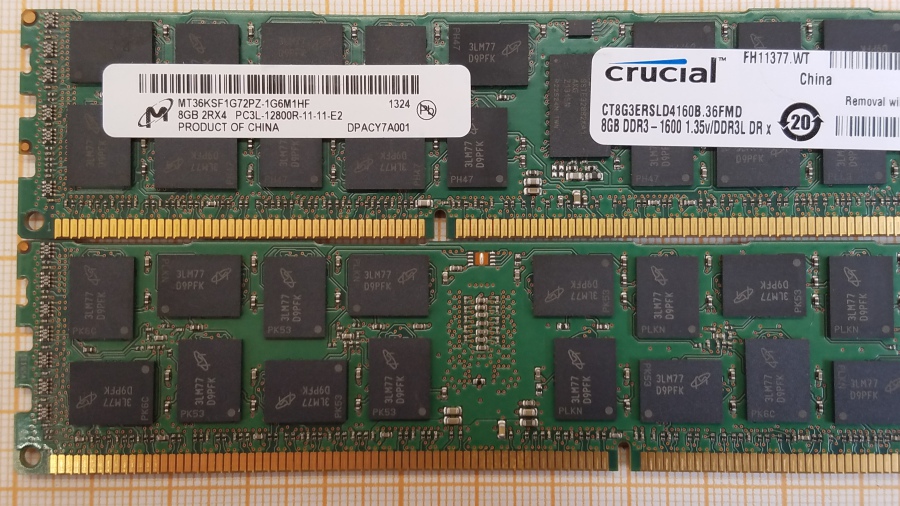 189-083-001 DDR3 RDIMM ECC REG Crucial CT8G3ERSLD4160B.36FMD #2