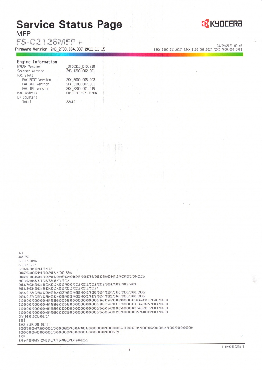 191-010-001 МФУ KYOCERA Ecosys  FS-C2126MFP+ #33