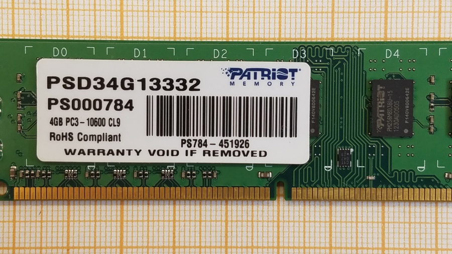 177-052-001 DDR3 1333/1600 DIMM PATRIOT PSD34G13332 #2