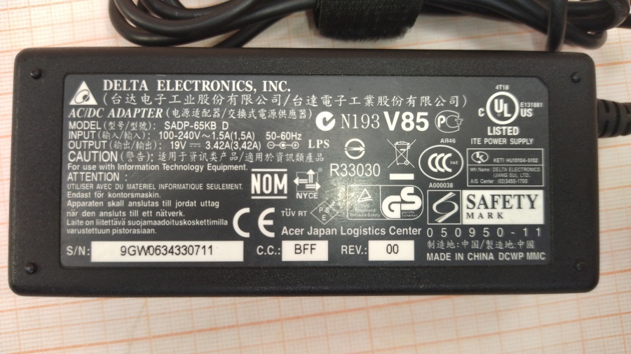 088-272-001 БП для ноутбука DELTA SADP-65KB #4