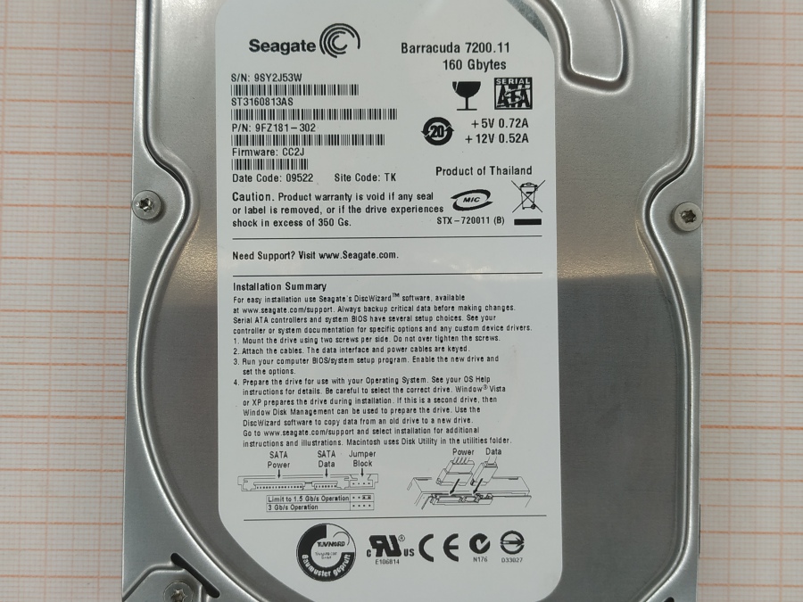 165-263-001 HDD 3.5" SATA SEAGATE ST3160813AS #3