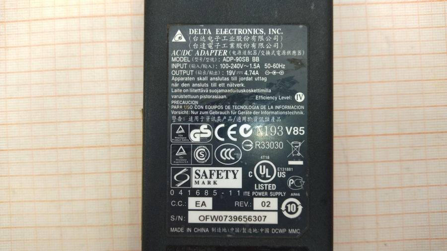 088-296-002 БП для ноутбука DELTA ADP-90SB BB #4