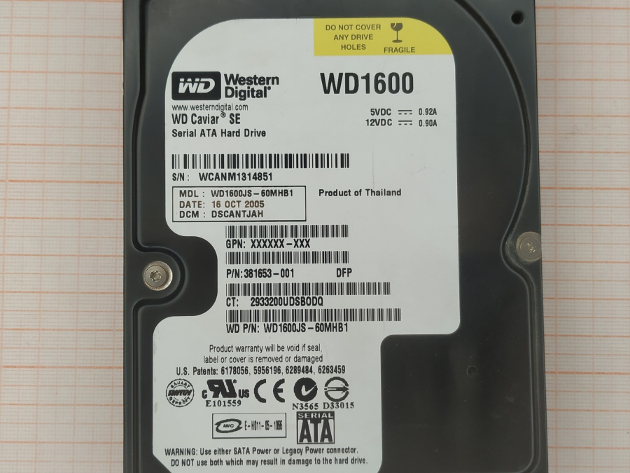 165-265-002 HDD 3.5" SATA Western Digital WD1600JS #3