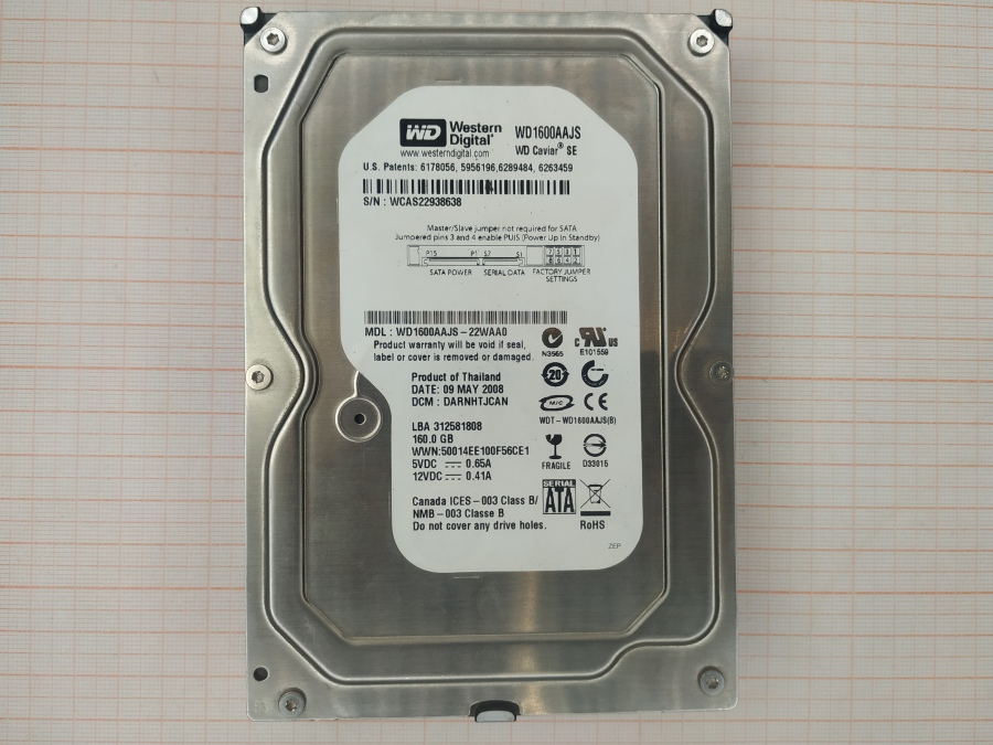 165-252-002 HDD 3.5" SATA Western Digital WD1600AAJS #2