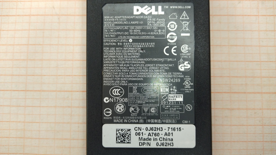 124-022-001 БП для ноутбука DELL LA90PE1-01 #3