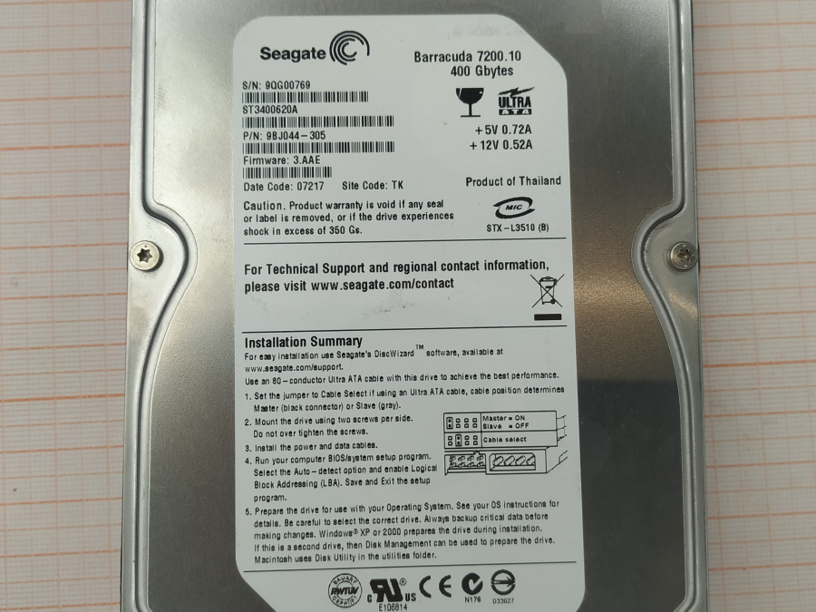 165-270-001 HDD 3.5" IDE SEAGATE ST3400620A #3
