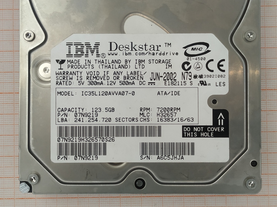 088-328-004 HDD 3.5" IDE IBM IC35L120AVVA07-0 #3