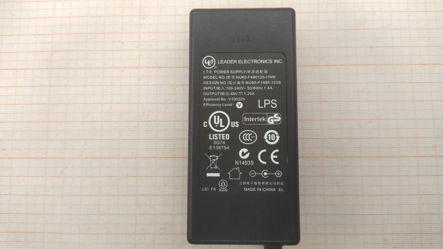 113-071-001 БП для роутера Leader Electronics Inc NU60-F480125-I1NN #2