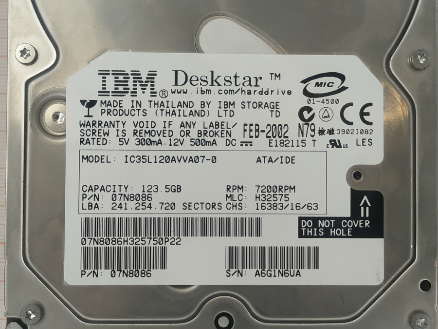 088-328-008 HDD 3.5" IDE IBM IC35L120AVVA07-0 #3