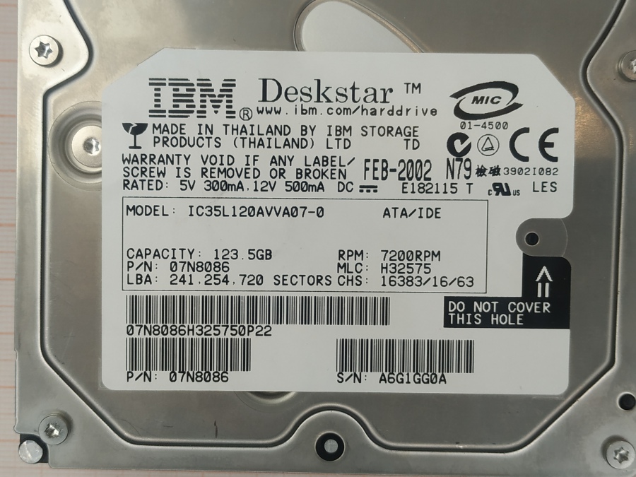 088-328-009 HDD 3.5" IDE IBM IC35L120AVVA07-0 #3