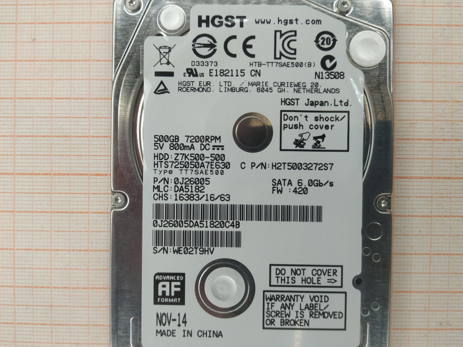 172-077-001 HDD 2.5" SATA HGST HTS725050A7E630 #3