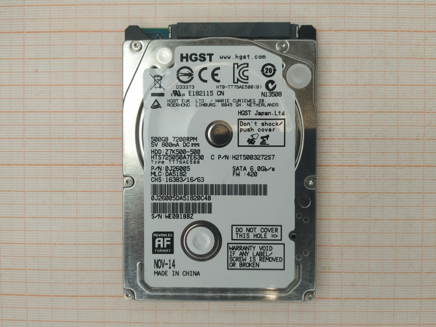 172-077-002 HDD 2.5" SATA HGST HTS725050A7E630 #2